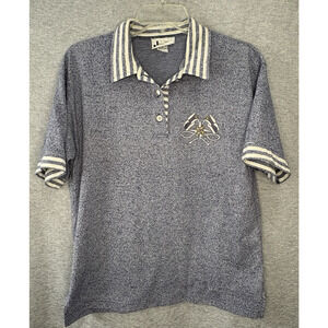 True Vintage 70's Joyce Blue White Polo Nautical Top Medium Summer Boating